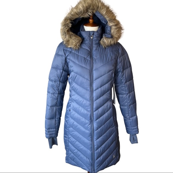 Spyder Jackets & Blazers - Spyder Faux Fur Trim Hood Long Puffer Jacket